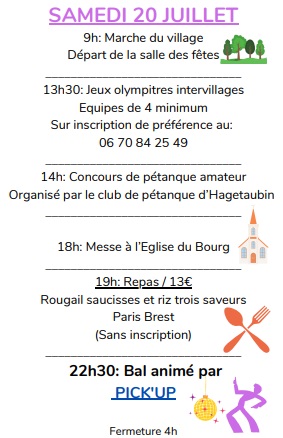 Fêtes d’Hagetaubin – samedi